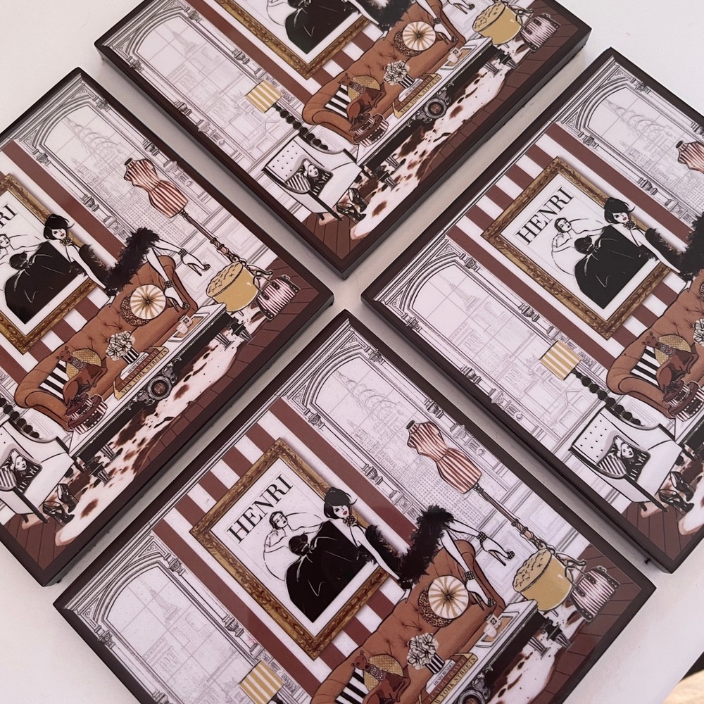 Henri Bendel Luxury coasters. HB room by Meghan Hess . Set of 4